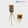 photo booth with printer wooden light photo booth with printer