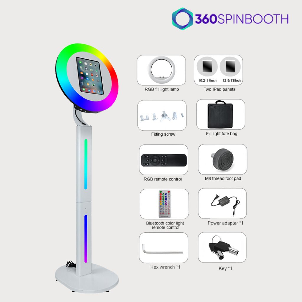 Led Ring Pattern Photo Booth iPad Photo Booth with Ring LED Light for Sale | 360spinbooth